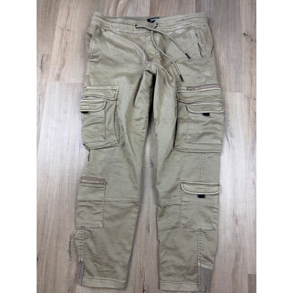 Pull&Bear Khaki Tan Cargo Jogger Pants Multi-Pocket Utility Trousers Womens M